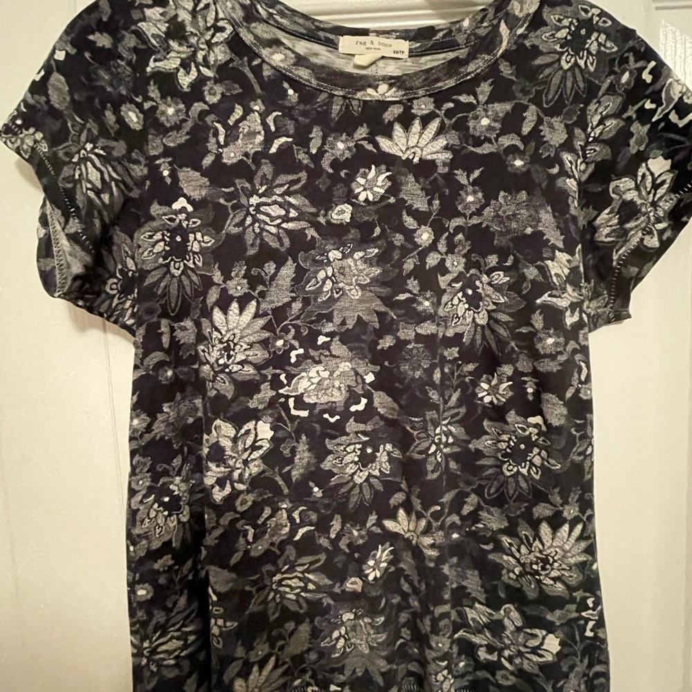 rag & bone Floral Short Sleeve Tee
